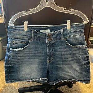 Dark blue denim shorts